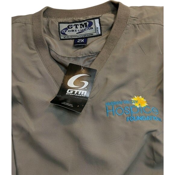 Sportswear Big 2X Beige 100% Polyester Rain Jacket  Golf Sportswear Golf 35c - Picture 3 of 12